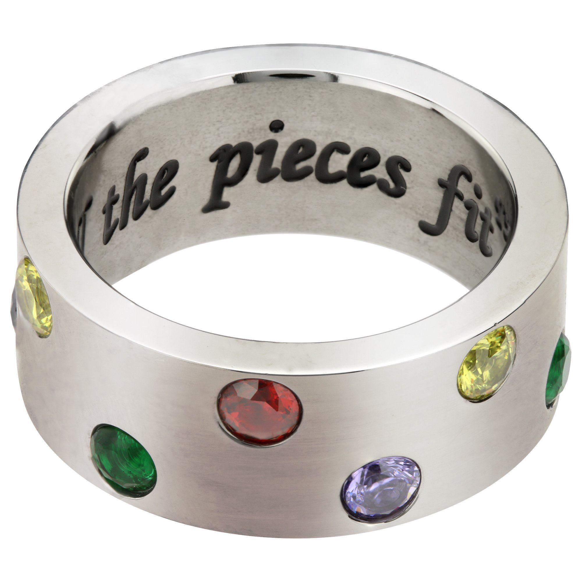 Until All the Pieces Fit&trade; Crystal & Titanium Ring - Aaria Tees Aaria Tees