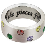 Until All the Pieces Fit&trade; Crystal & Titanium Ring - Aaria Tees Aaria Tees
