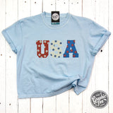 USA 90's Inspired Floral Mid-Length Pigment Dyed Tee Aaria Tees