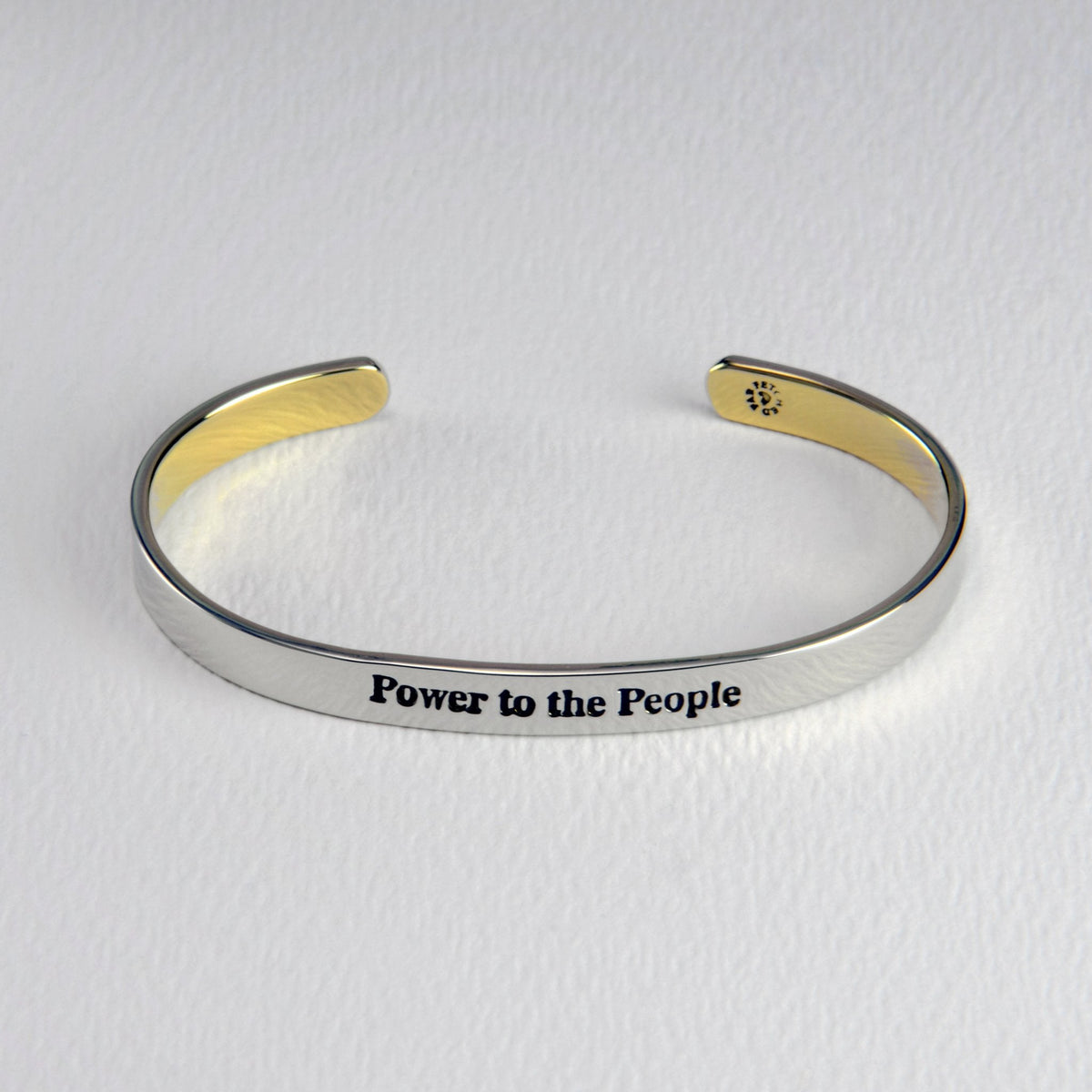 Power To The People Mixed Metals Cuff Bracelet - Aaria Tees