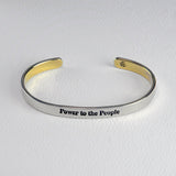 Power To The People Mixed Metals Cuff Bracelet - Aaria Tees Aaria Tees