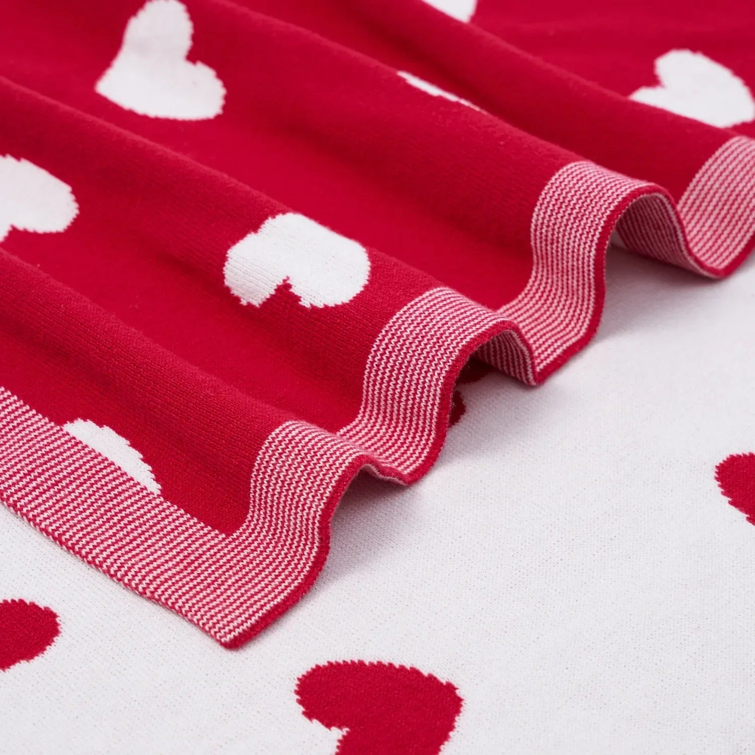 Valentine Heart Jacquard Baby Blanket - Aaria Tees Aaria Tees