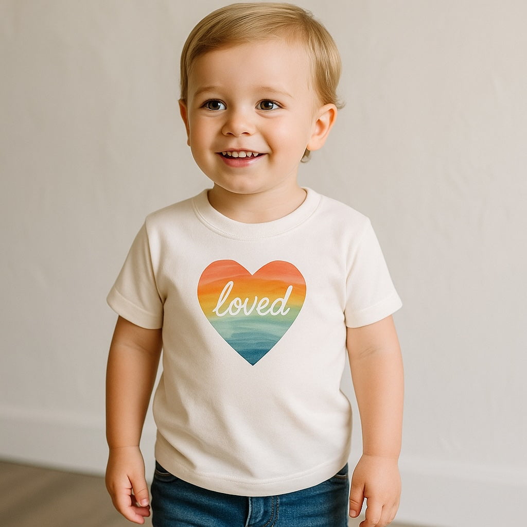 graphic tee | loved rainbow heart - Aaria Tees Aaria Tees