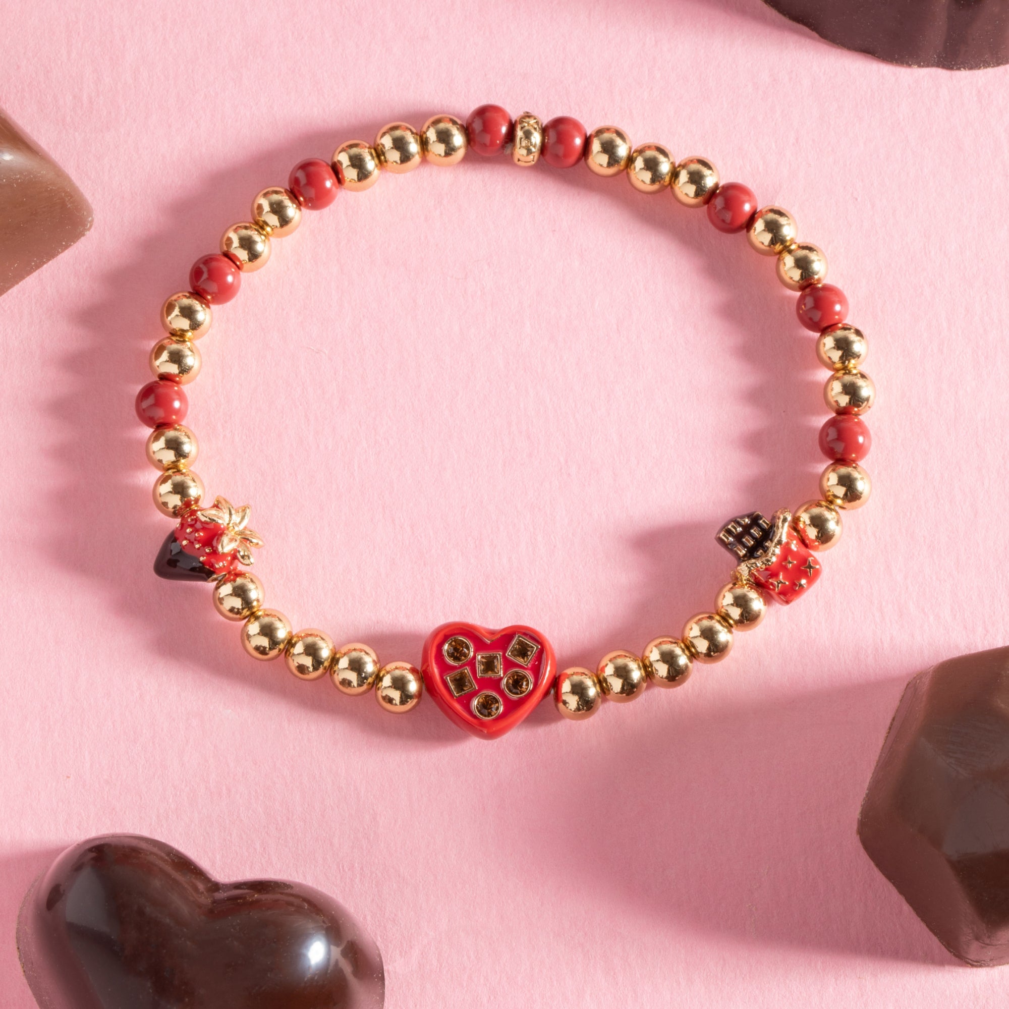 ”Chocolate Is My Love Language” Stretch Bracelet - Aaria Tees Aaria Tees