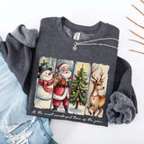 Vintage Santa Sweatshirt Wonderful Time Christmas Crewneck - Aaria Tees Aaria Tees