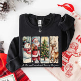 Vintage Santa Sweatshirt Wonderful Time Christmas Crewneck - Aaria Tees Aaria Tees