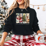 Vintage Santa Sweatshirt Wonderful Time Christmas Crewneck - Aaria Tees Aaria Tees