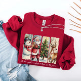 Vintage Santa Sweatshirt Wonderful Time Christmas Crewneck - Aaria Tees Aaria Tees