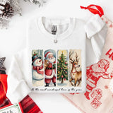 Vintage Santa Sweatshirt Wonderful Time Christmas Crewneck - Aaria Tees Aaria Tees
