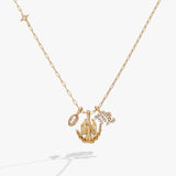 Virgo Zodiac Charm Cluster Necklace - Aaria Tees Aaria Tees