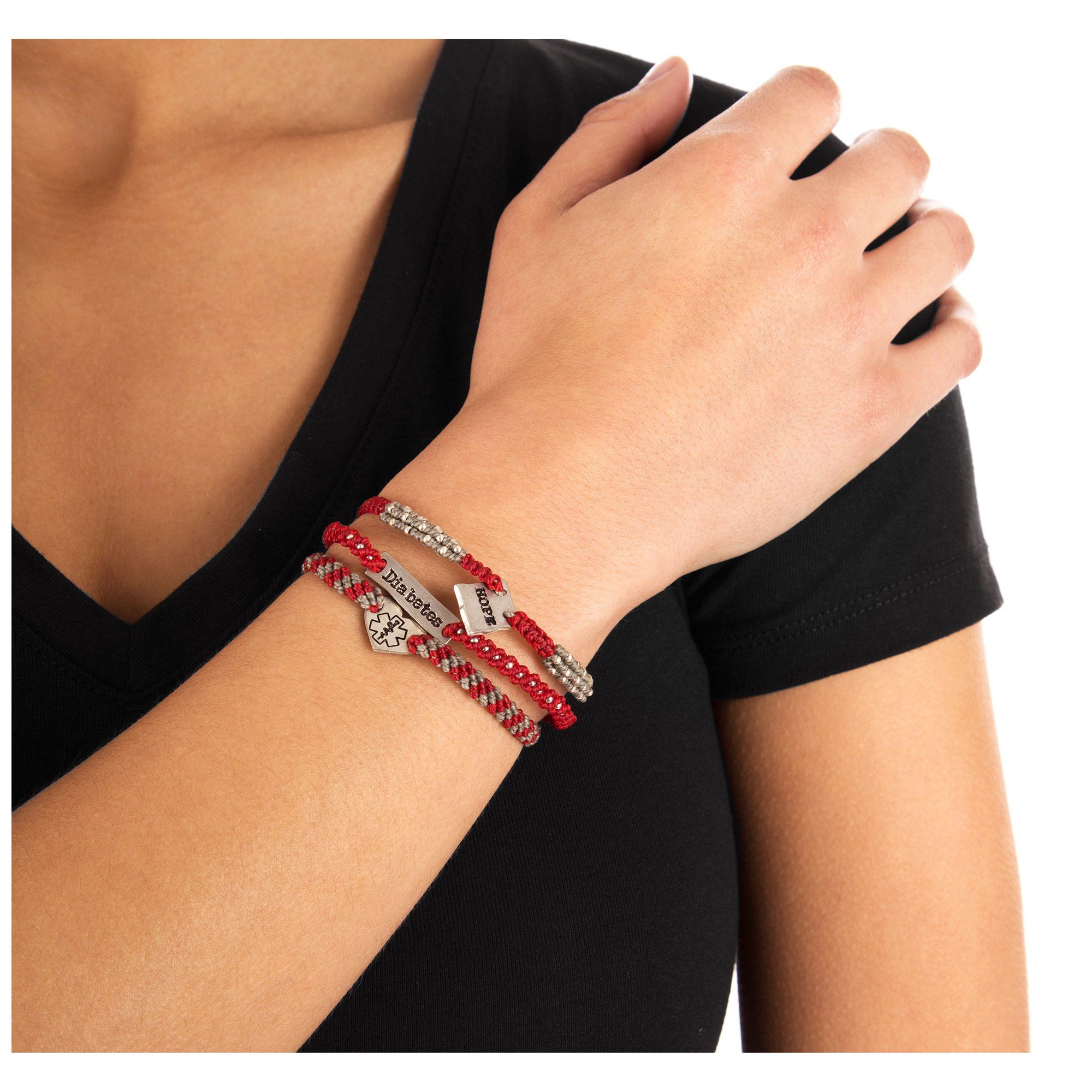 Wakami Hope For a Cure Diabetes Bracelets - Set of 3 - Aaria Tees Aaria Tees