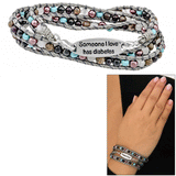 Wakami Someone I Love Has Diabetes Beaded Wrap Bracelet - Aaria Tees Aaria Tees