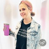 Wears black. Loves coffee. Avoids People. Black Short Sleeve Crop Top Tee - Aaria Tees Aaria Tees