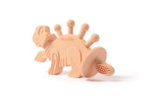 Dibly - Pink - Baltic Amber & Natural Rubber Dinosaur Teether with Toothbrush Tail - Aaria Tees Aaria Tees