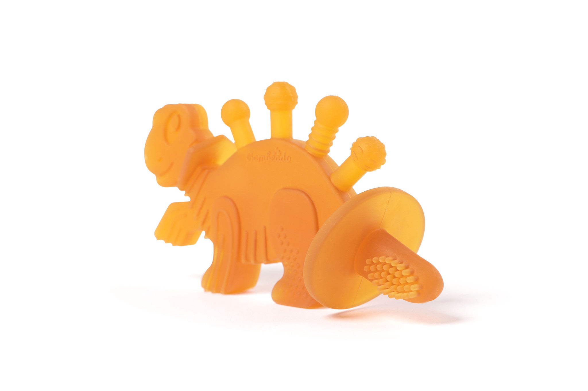 Dibly Amber - Baltic Amber & Natural Rubber Dinosaur Teether with Toothbrush Tail - Aaria Tees Aaria Tees