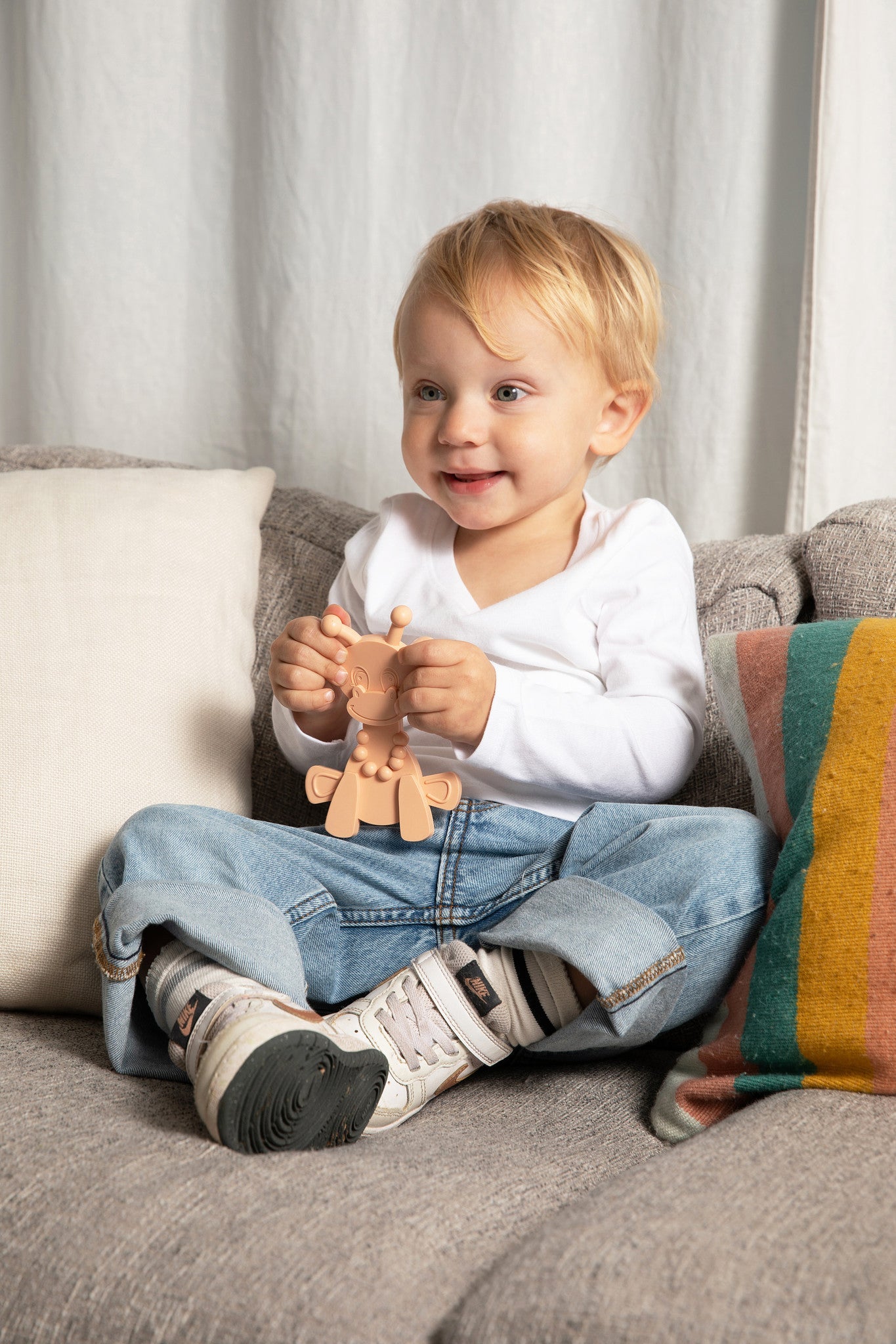 The Little Bamber - Pink - Natural Rubber & Baltic Amber Teething Toy - Aaria Tees Aaria Tees