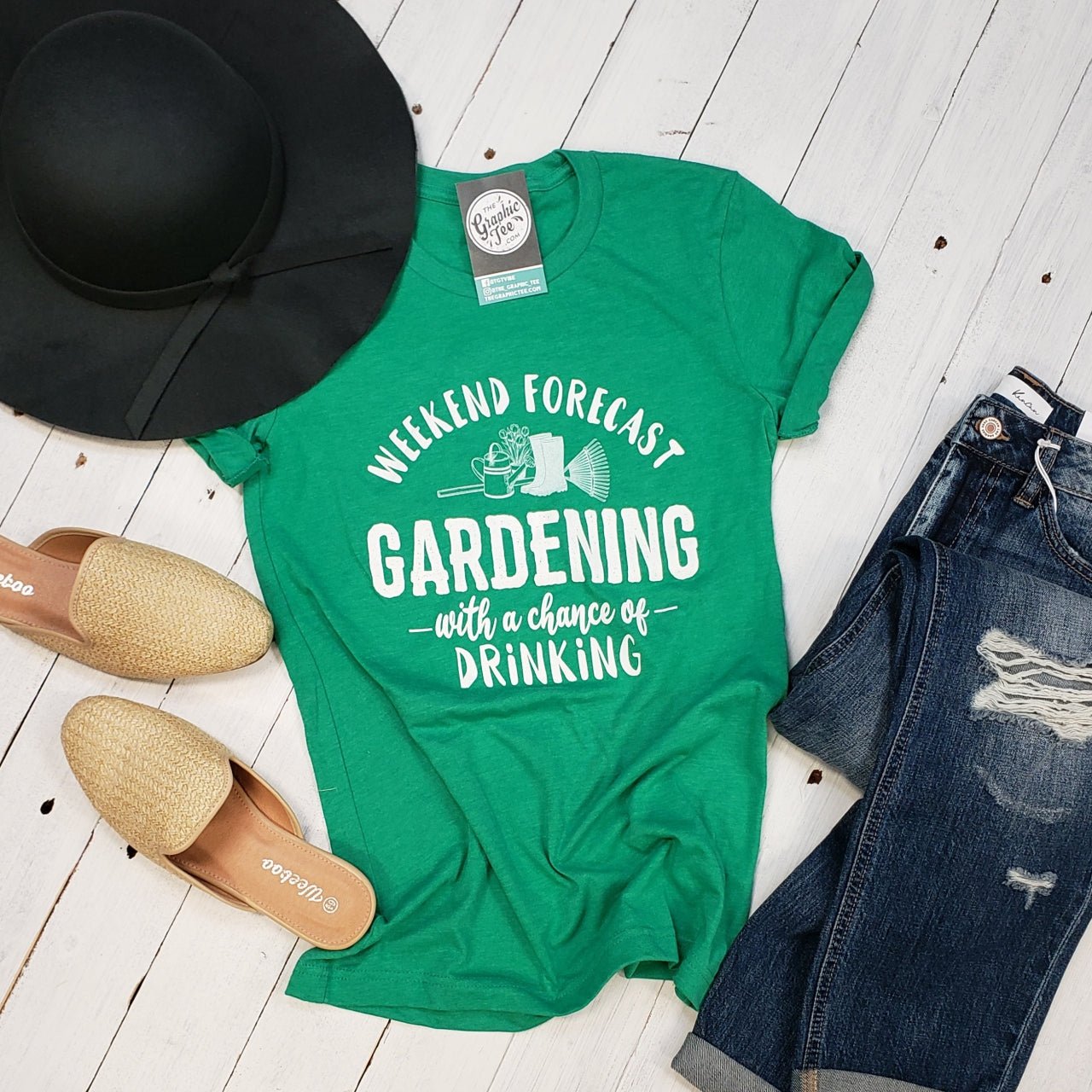 Weekend Forecast (Gardening With a Chance of Drinking) Tee - Aaria Tees Aaria Tees