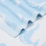 Whale Jacquard Knit Baby Blanket - Aaria Tees Aaria Tees