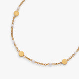 White Enameled Chain Coin Station Anklet - Aaria Tees Aaria Tees