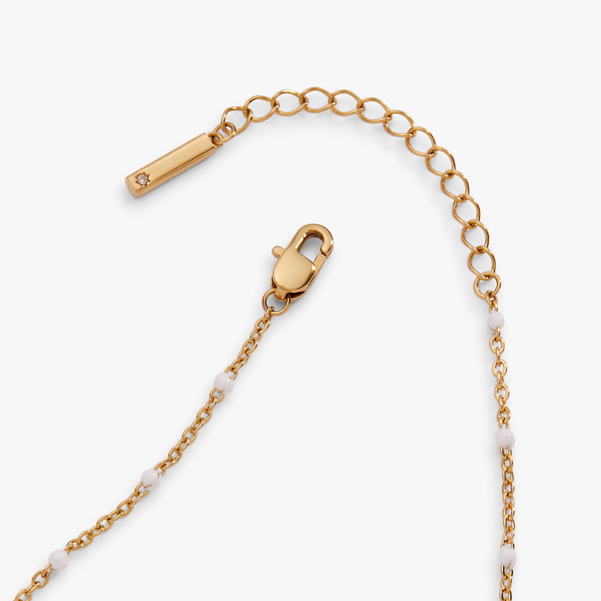 White Enameled Chain Coin Station Anklet - Aaria Tees Aaria Tees
