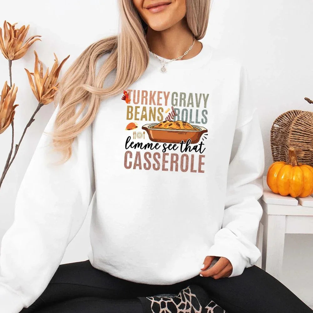 Turkey Gravy Beans & Rolls Sweatshirt – Funny Thanksgiving Casserole Crewneck - Aaria Tees Aaria Tees