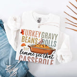 Turkey Gravy Beans & Rolls Sweatshirt – Funny Thanksgiving Casserole Crewneck - Aaria Tees Aaria Tees