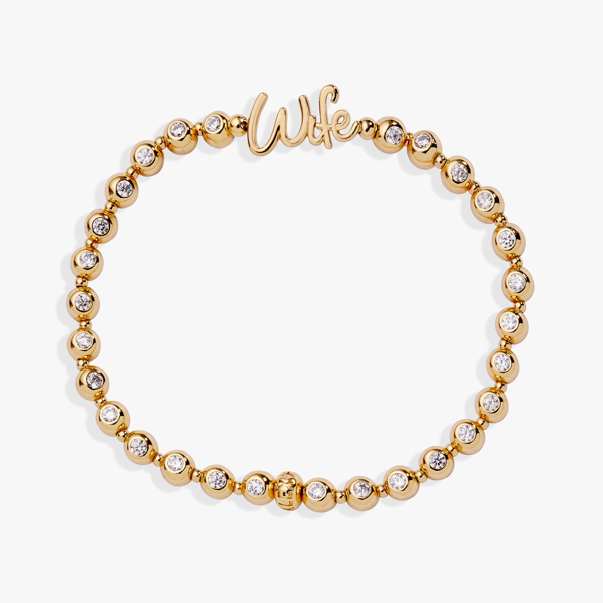 Wife Elongated Crystal Stretch Bracelet - Aaria Tees Aaria Tees