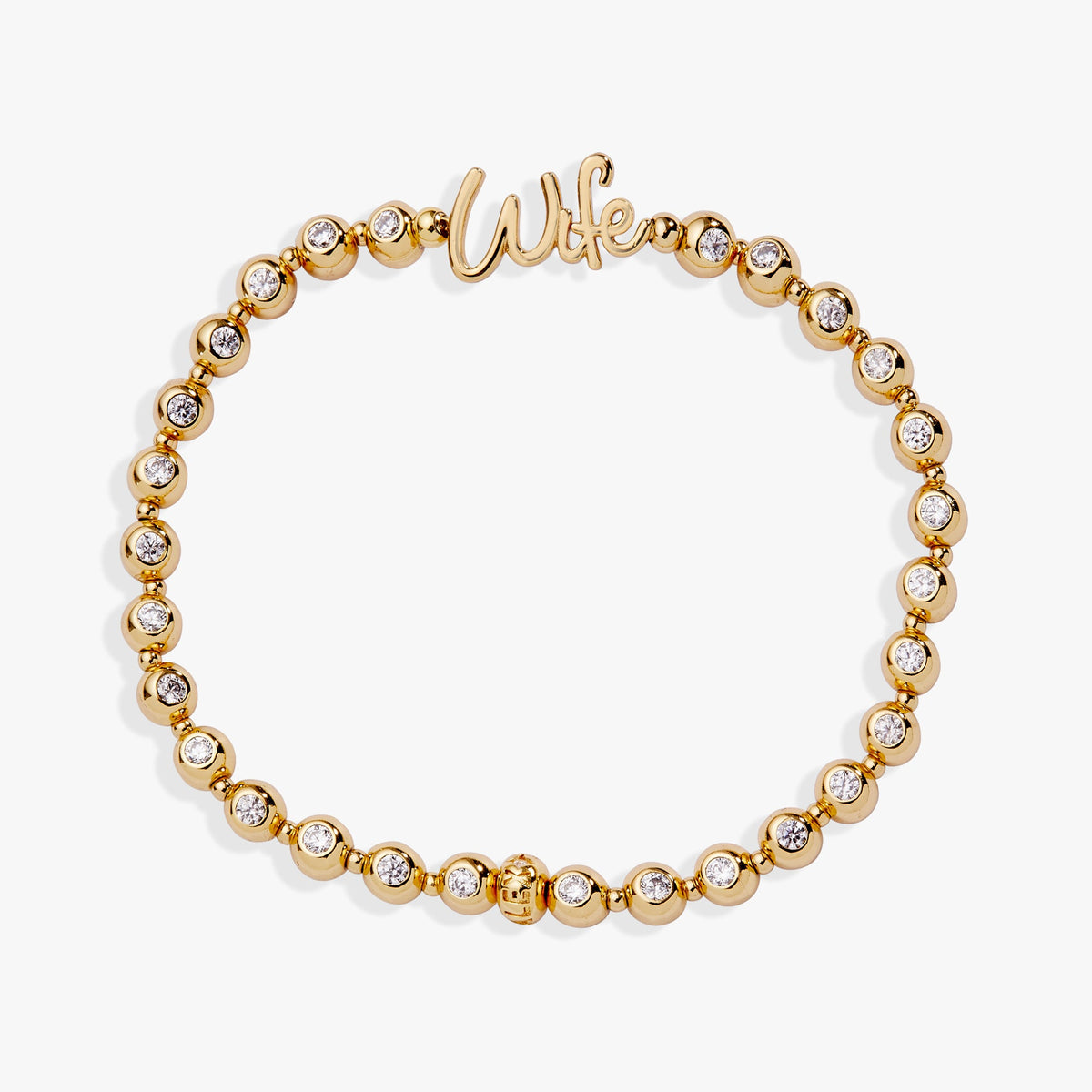 Wife Elongated Crystal Stretch Bracelet - Aaria Tees