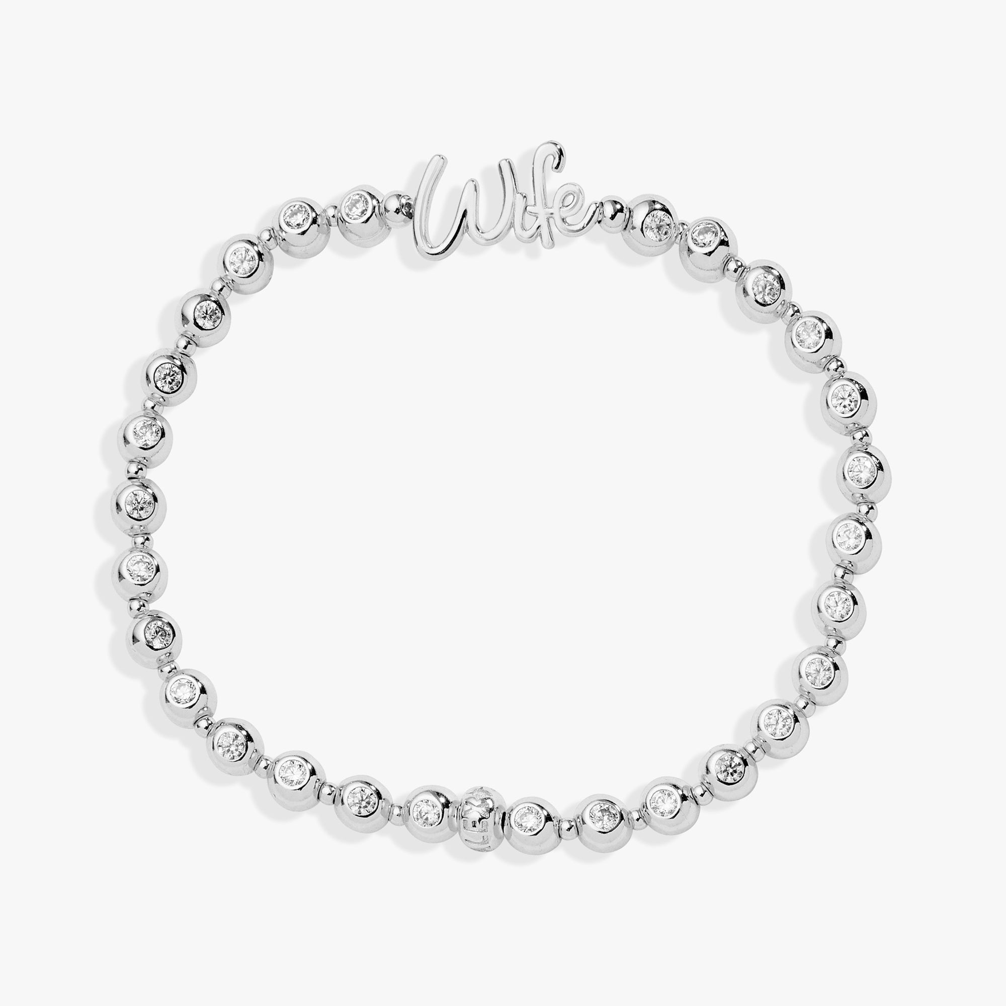 Wife Elongated Crystal Stretch Bracelet - Aaria Tees Aaria Tees