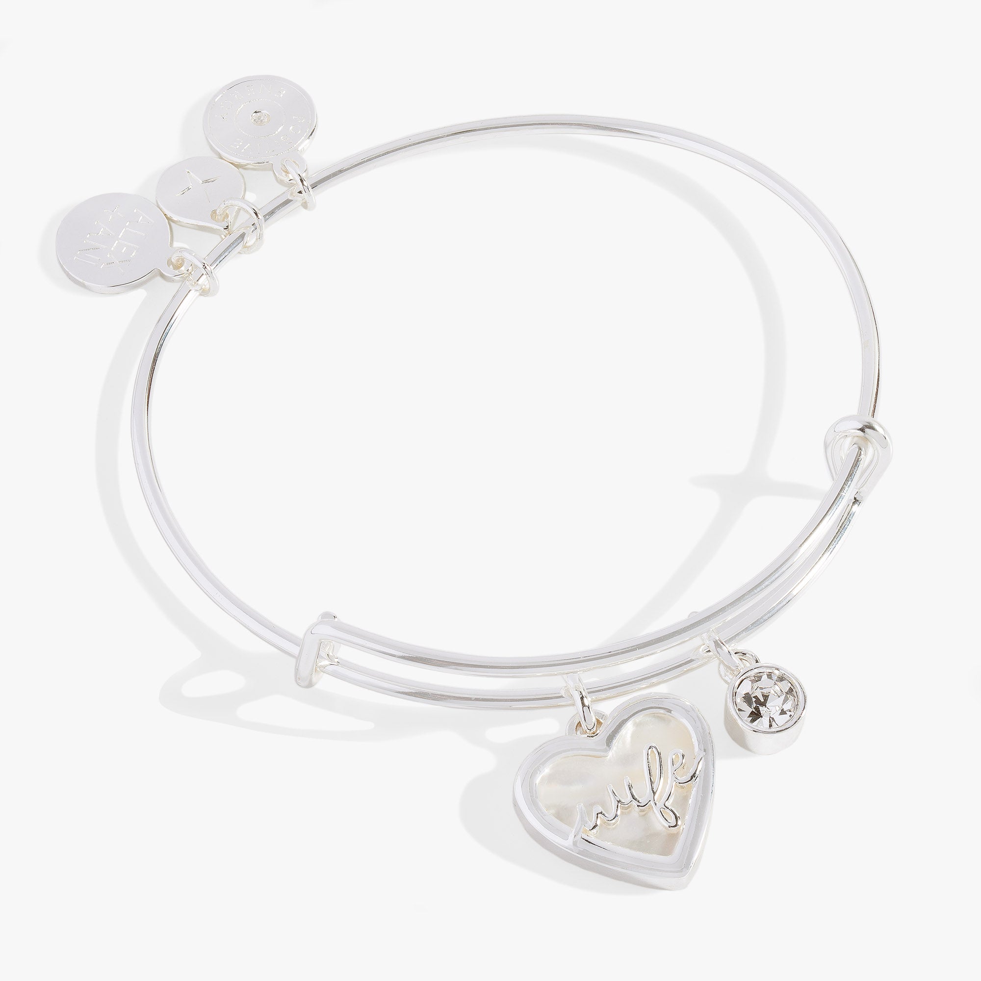 Wife Mother of Pearl Heart Bangle - Aaria Tees Aaria Tees