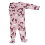 Wild Horses Zipper Footie Aaria Tees