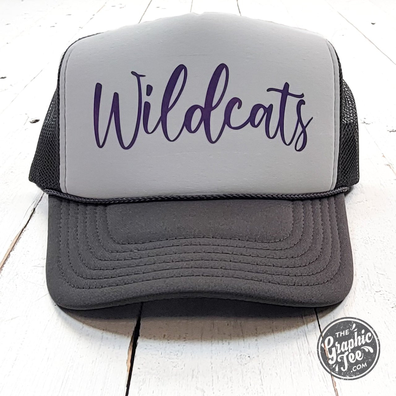 Wildcats Charcoal and White Foam Trucker Cap - Aaria Tees Aaria Tees