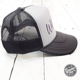 Wildcats Charcoal and White Foam Trucker Cap - Aaria Tees Aaria Tees