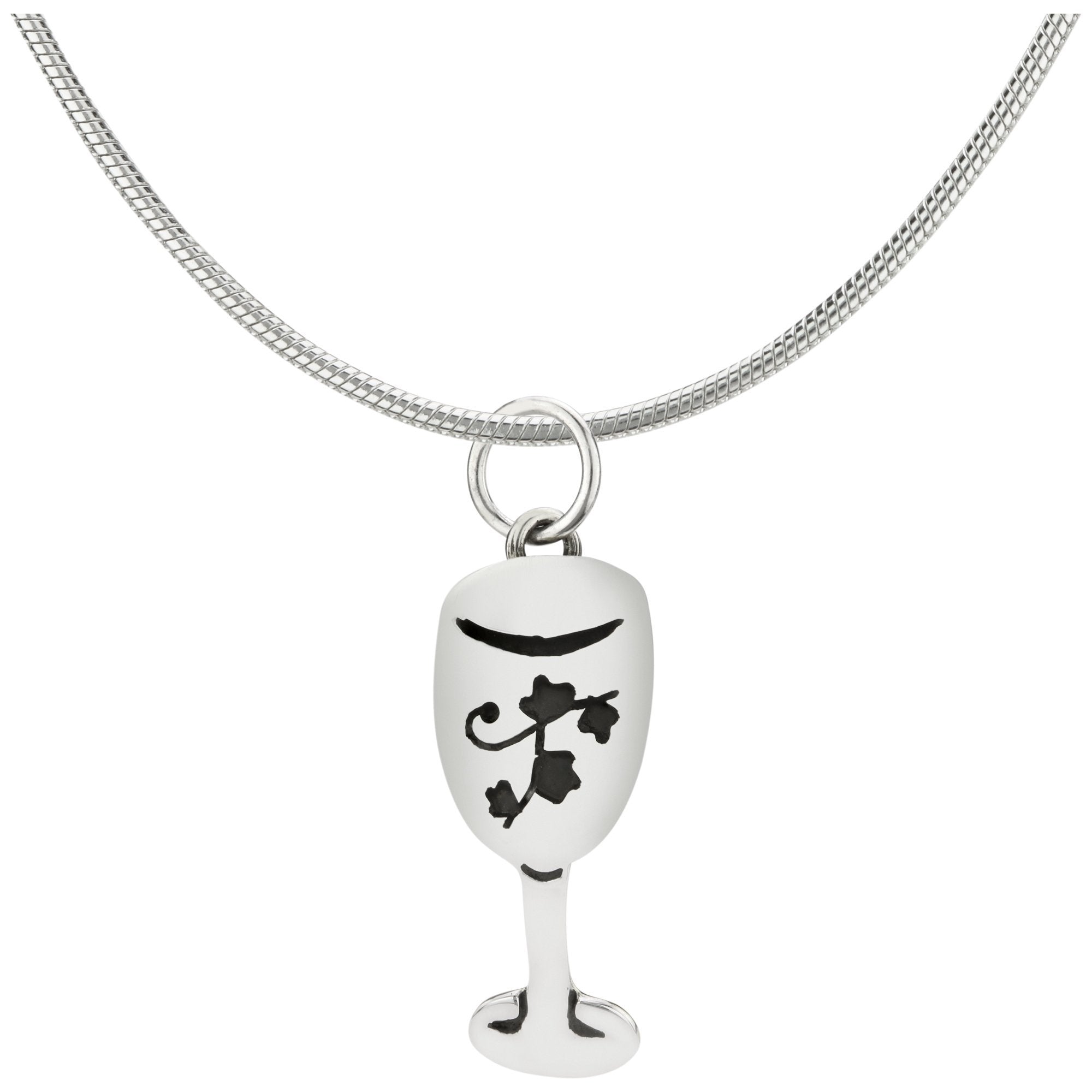 Wine Glass Sterling Necklace - Aaria Tees Aaria Tees