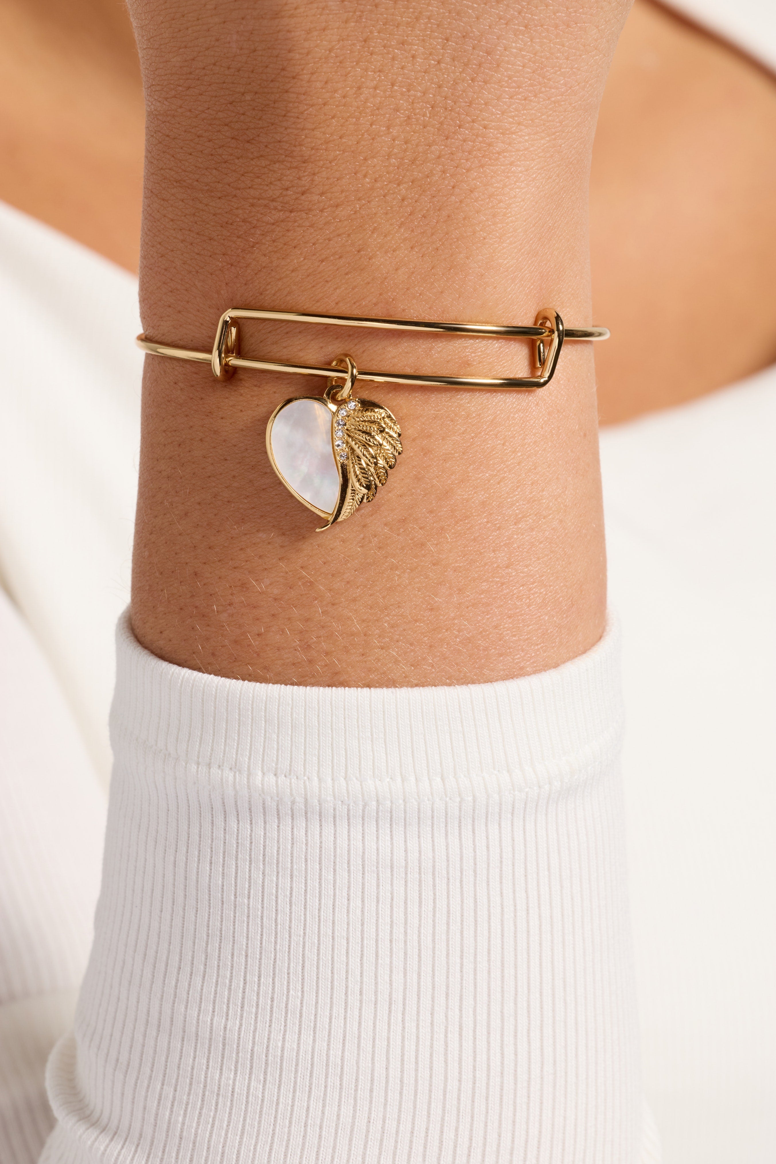 Wings of Protection Charm Bangle - Aaria Tees Aaria Tees