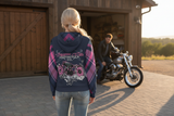 Plaid Girl Women's Zip Up Hoodie | Virginia City Motorcycle Company - Aaria Tees Aaria Tees
