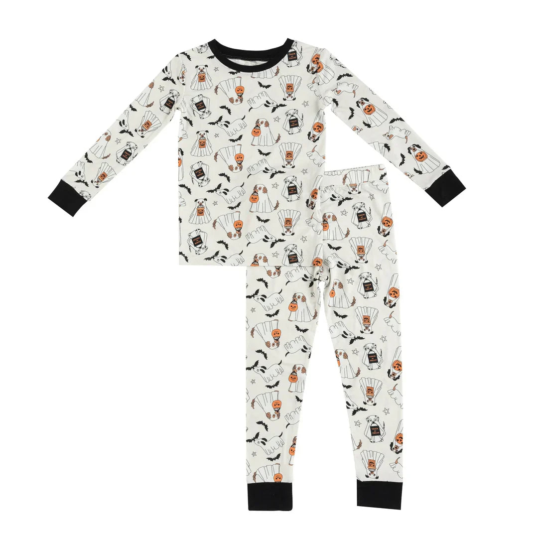 Howl-O-Ween Pups (Women's Long Sleeve PJ) - Aaria Tees Aaria Tees