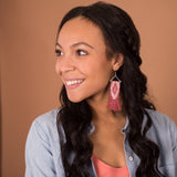 Woven Ikat Fringe Earrings - Aaria Tees Aaria Tees