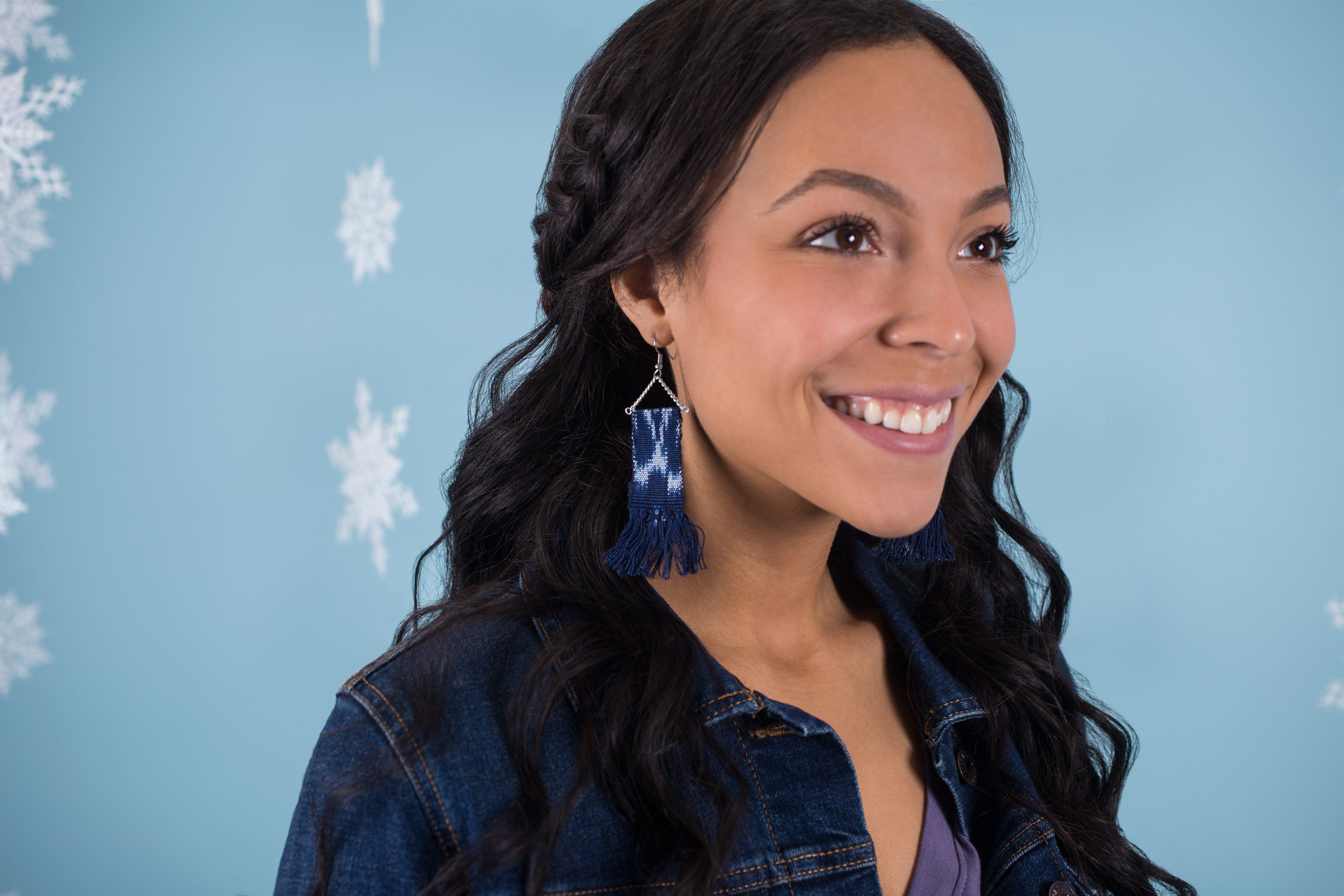 Woven Ikat Fringe Earrings - Aaria Tees Aaria Tees