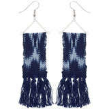 Woven Ikat Fringe Earrings - Aaria Tees Aaria Tees