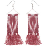 Woven Ikat Fringe Earrings - Aaria Tees Aaria Tees