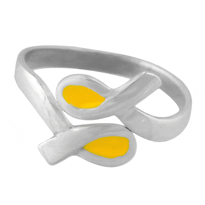 Yellow Ribbon Adjustable Sterling Ring - Aaria Tees Aaria Tees