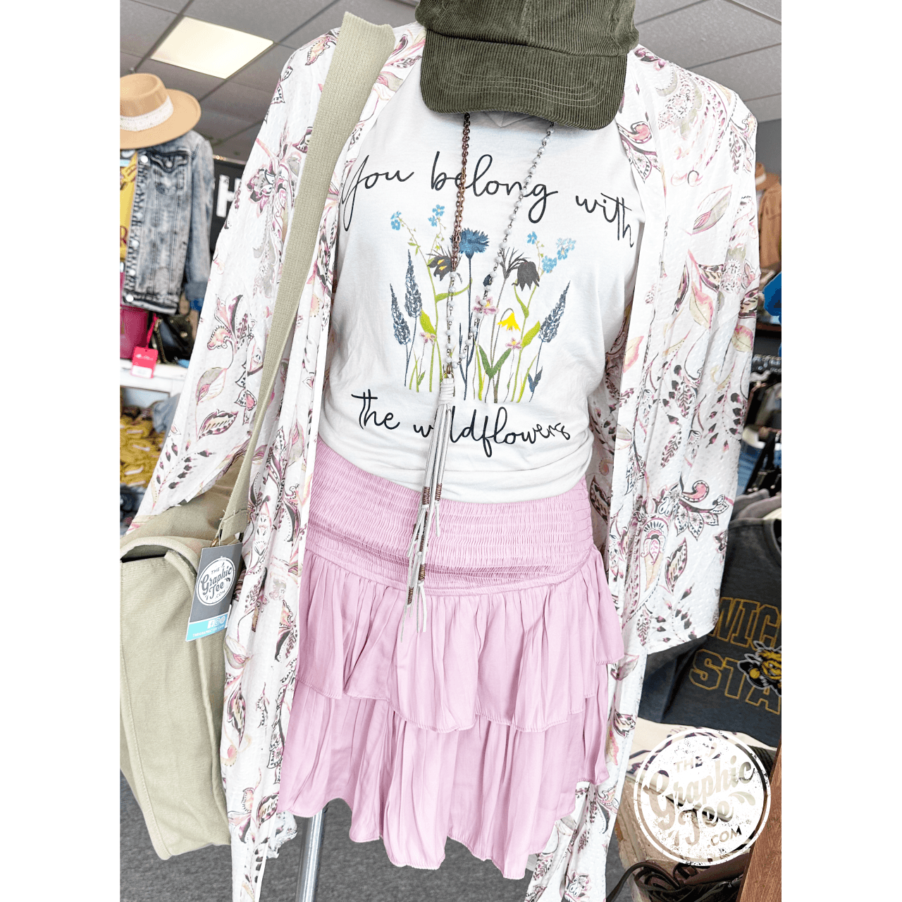 You Belong with the Wildflowers - V-Neck Tee - Aaria Tees Aaria Tees