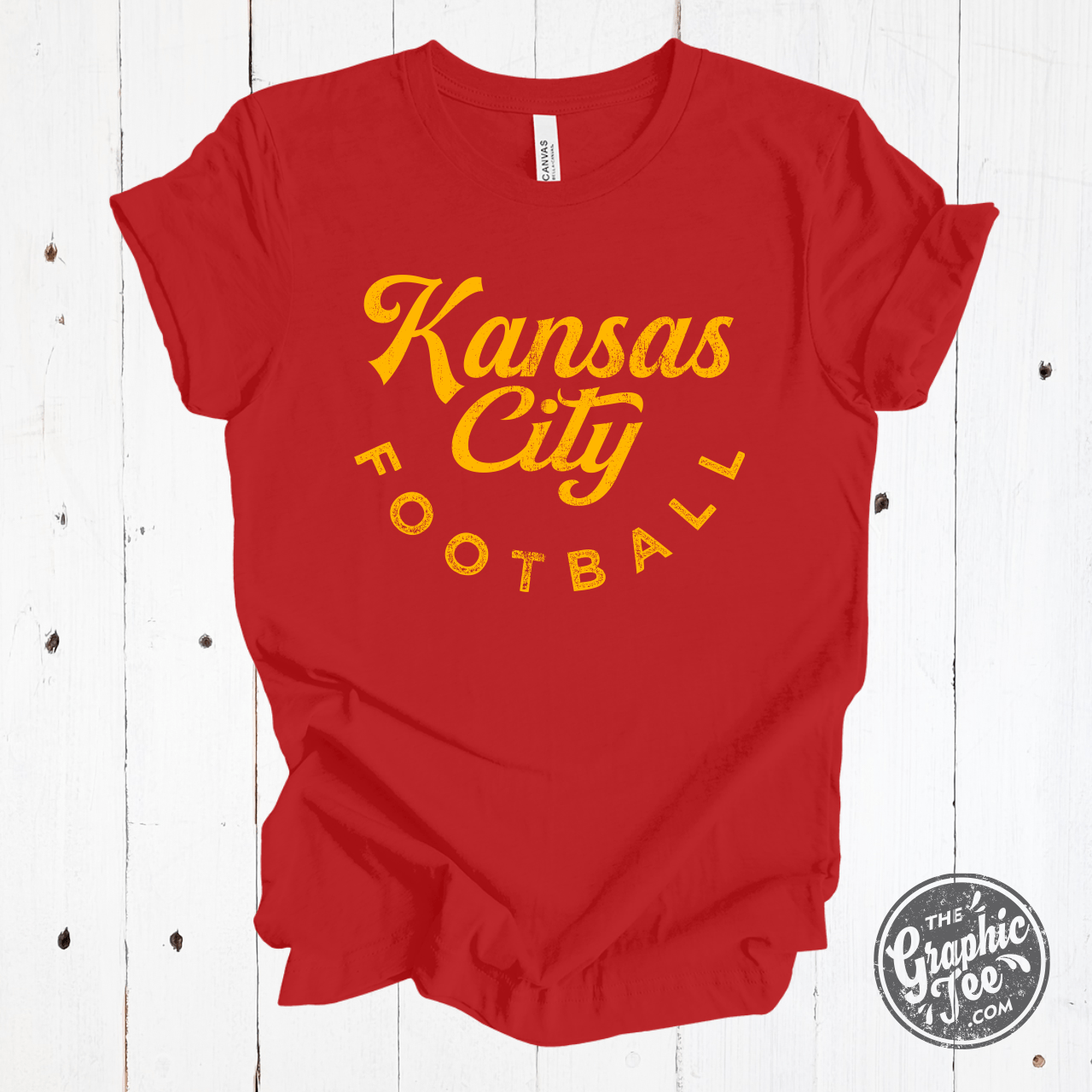 YOUTH Kansas City Football Red and Gold Short Sleeve Tee - Aaria Tees Aaria Tees