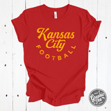YOUTH Kansas City Football Red and Gold Short Sleeve Tee - Aaria Tees Aaria Tees
