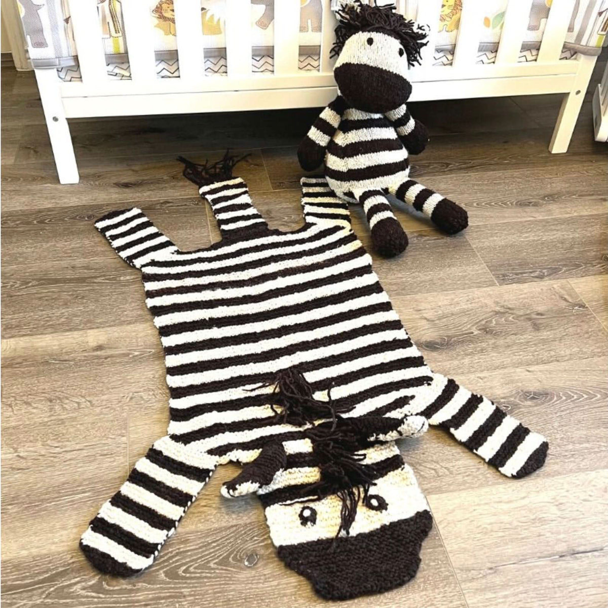 Organic Wool Play Mat + Nursery Rug  | Zebra - Aaria Tees