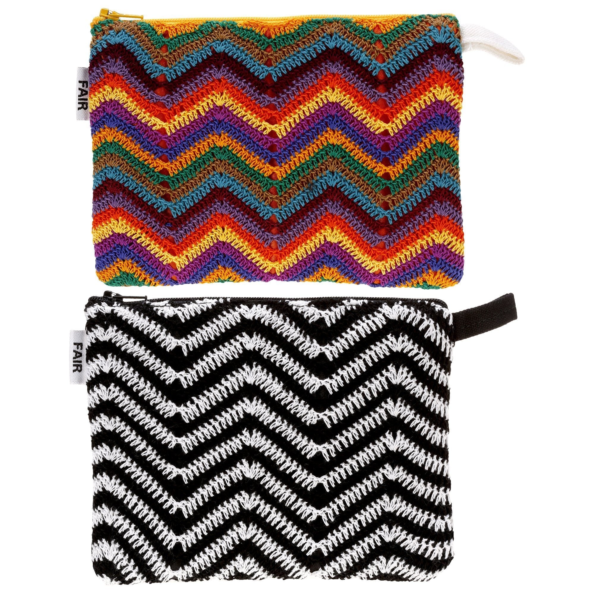 Zig Zag Crochet Coin Purse/Zipper Pouch - Aaria Tees Aaria Tees