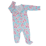 Pretty Pink Floral Zipper Footie Aaria Tees