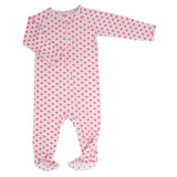 Pink Hearts Zipper Footie Aaria Tees