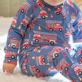 Blue Fire Truck Zipper Footie Aaria Tees